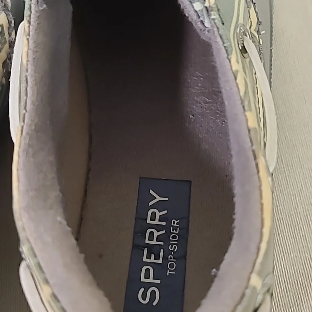 Sperry Topsiders Rubber Rain Boots Size 7 M Grey/ Plaid